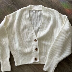 Garage white cropped cardigan. Size Small.